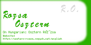 rozsa osztern business card